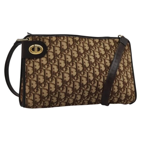 Christian Dior Trotter Canvas Shoulder Bag Brown Auth ep7344 - Picture 1 of 16